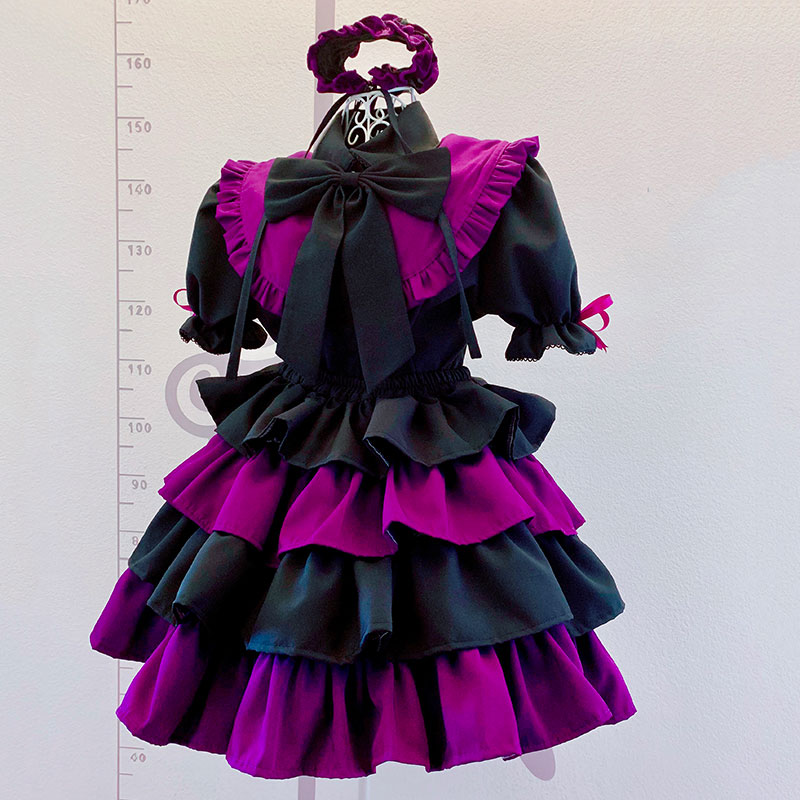 新品　ハロウィン　メイド服　黒シャツ＋紫スカート